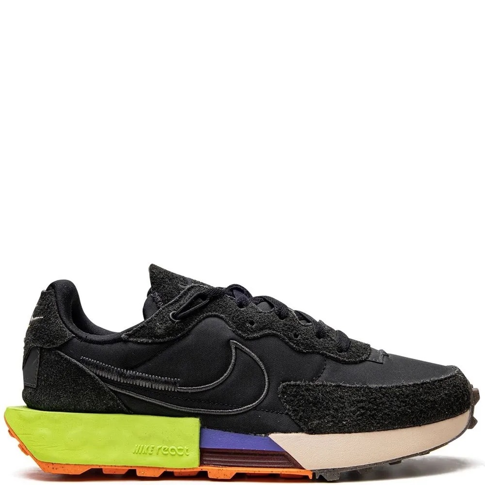Nike React Fontanka Waffle Sneakers in Black Volt